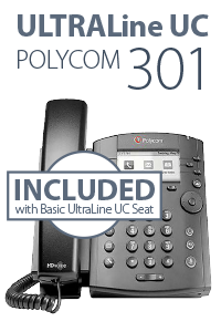 UltraLine UC Polycom 301 business media phone pictured - included with UltraLine UC service